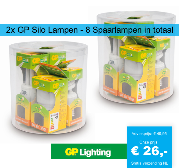 123 Dagaanbieding - 2X Gp Silo Lampen - 8 Spaarlampen In Totaal