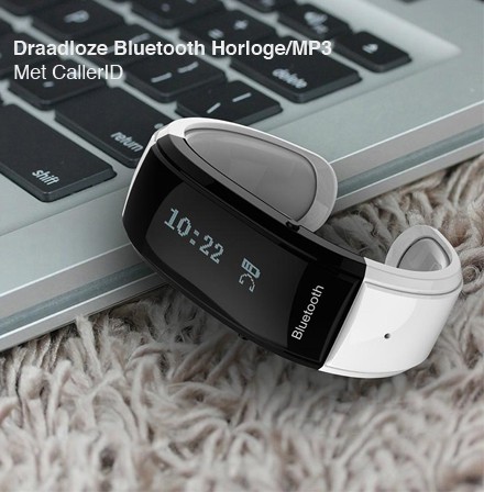 123 Dagaanbieding - Draadloze Bluetooth Horloge/mp3 Met Caller Id