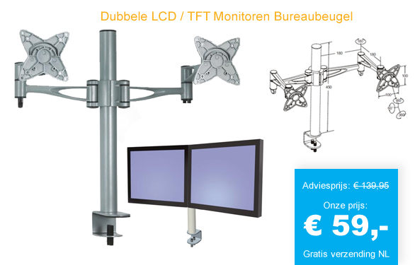 123 Dagaanbieding - Dubbele Lcd / Tft Monitoren Bureaubeugel