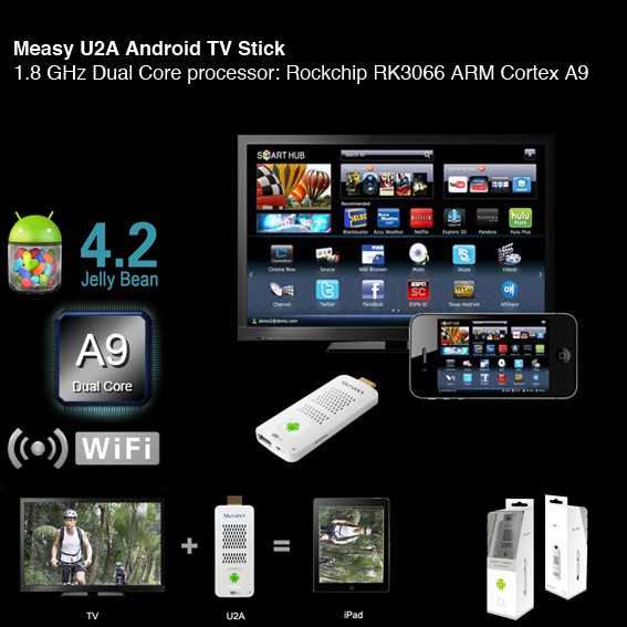 123 Dagaanbieding - Measy U2a Android Tv Stick Dual Core