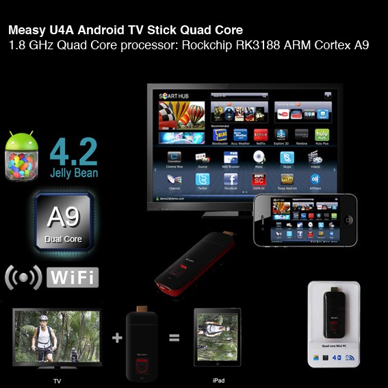 123 Dagaanbieding - Measy U4a Android Tv Stick Quad Core