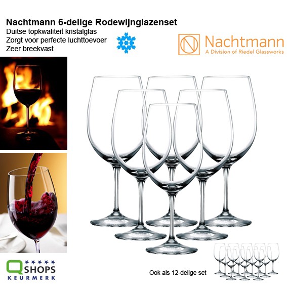 123 Dagaanbieding - Nachtmann Rodewijnglazenset Van Kristalglas (6/12-Delig)