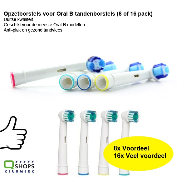 123 Dagaanbieding - Opzetborstels Voor Oral B Tandenborstels (8 Of 16 Pack)