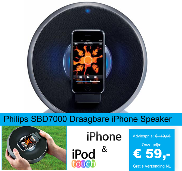 123 Dagaanbieding - Philips Sbd7000 Draagbare Iphone Speaker