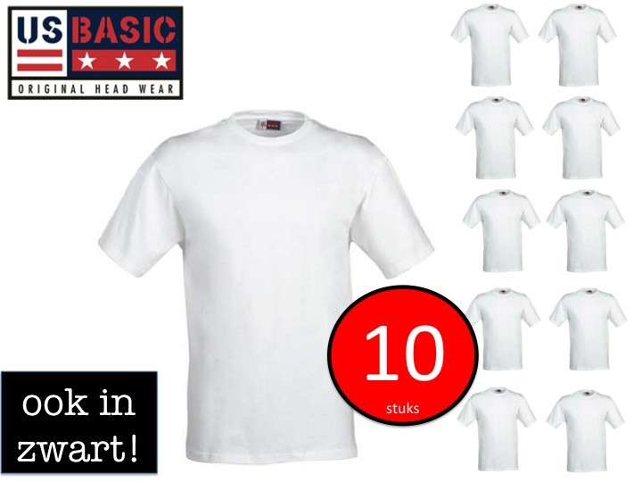Een Dag Actie - 10 X Us Basic Shirts