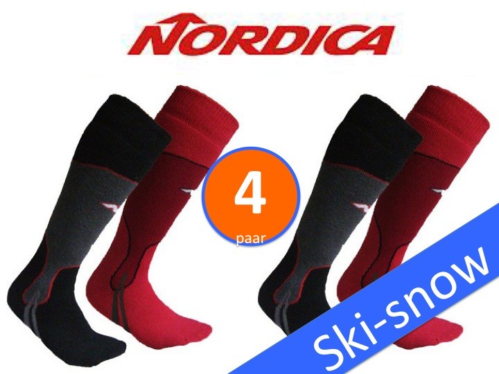 Een Dag Actie - 4 Paar Skisokken Nordica