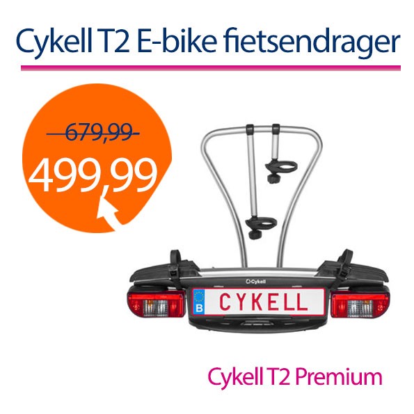 Een Dag Actie - Dagaanbieding Cykell T2 Premium E-Bike Fietsendrager Incl. Oprijgoot