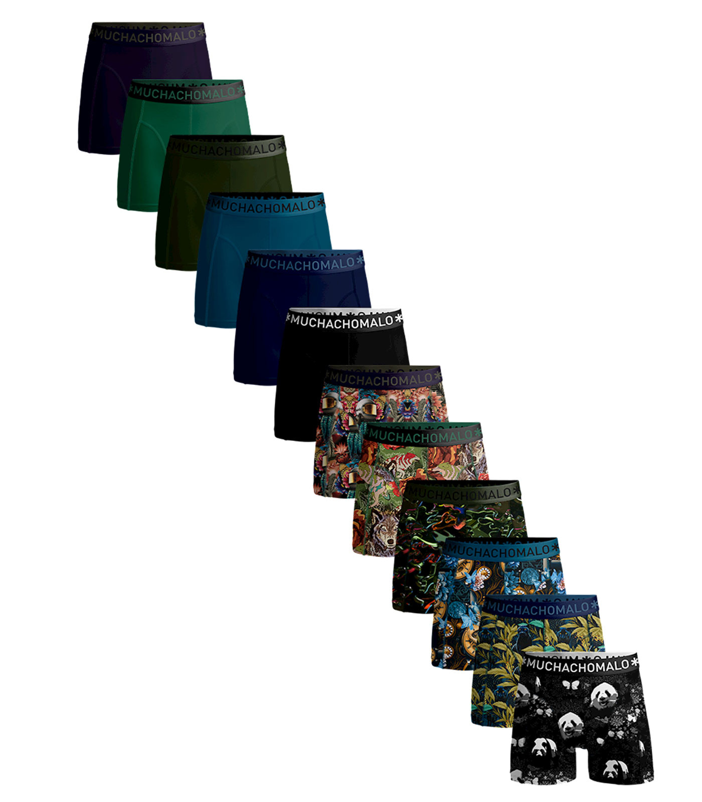 Een Dag Actie - Muchachomalo Boxershorts Golden 12-Pack Print/Solid Een Dag Actie - Muchachomalo Boxershorts Golden 12-Pack Print/Solid