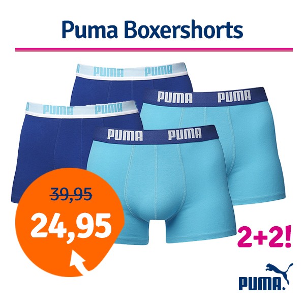Een Dag Actie - Puma Boxershorts Scuba Blue 4-Pack