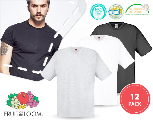 1 Day Fly - 12-​Pack Fruit Of The Loom T-​Shirts