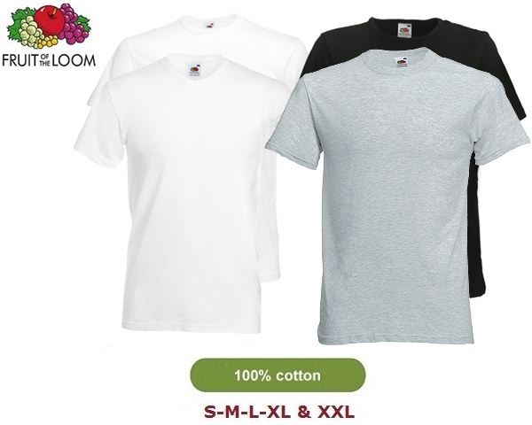 1 Day Fly - 12 X Fruit Of The Loom T-shirts 100% Katoen