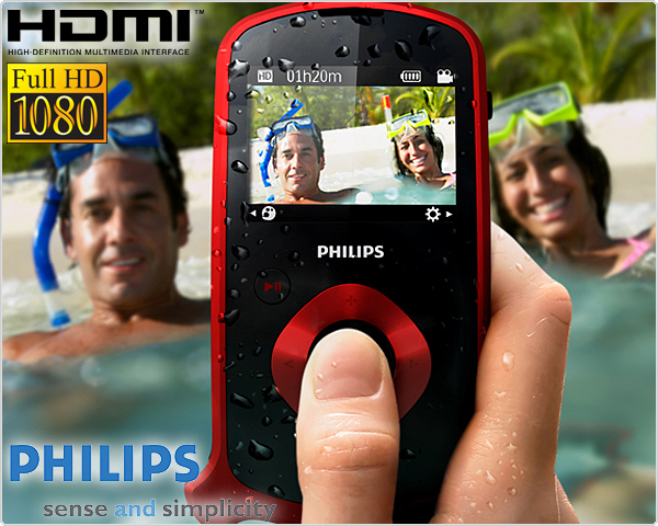 1 Day Fly - Philips Waterdichte Full Hd-camcorder