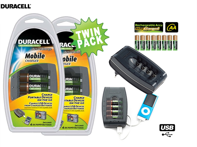 1 Day Fly - Twinpack Duracell Mobile Charger