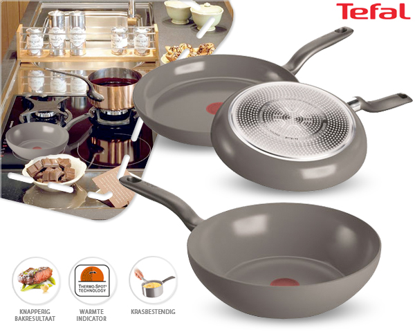 1 Day Fly Lady - 3-​Delige Tefal Ceramic Control Pannenset
