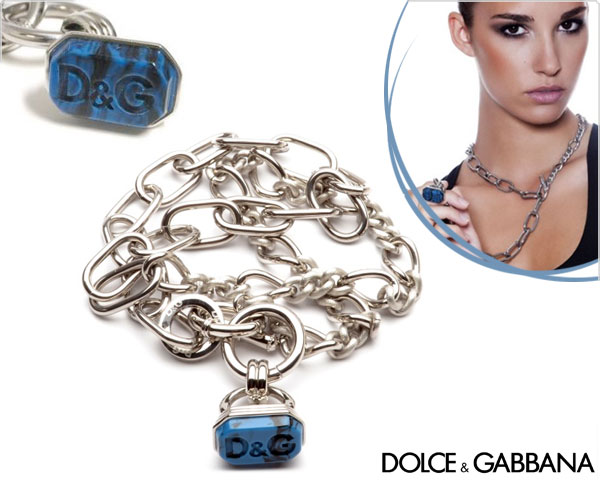 1 Day Fly Lady - Dolce & Gabbana Ketting Met Mooie Blauwe Steen