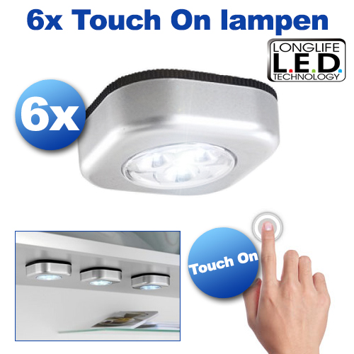 1masterdeal - 6X Touch On Led Lampen