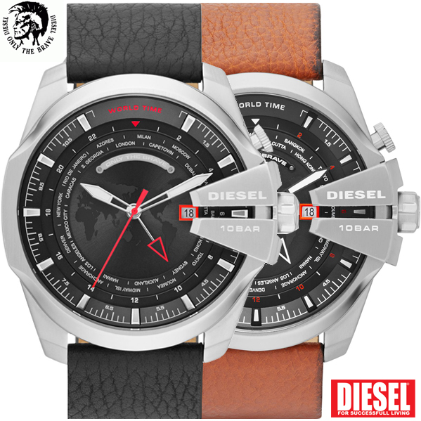 24 Deluxe - Diesel Mega Chief World Time Horloges