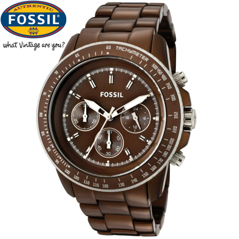24 Deluxe - Fossil Aluminium Horloge