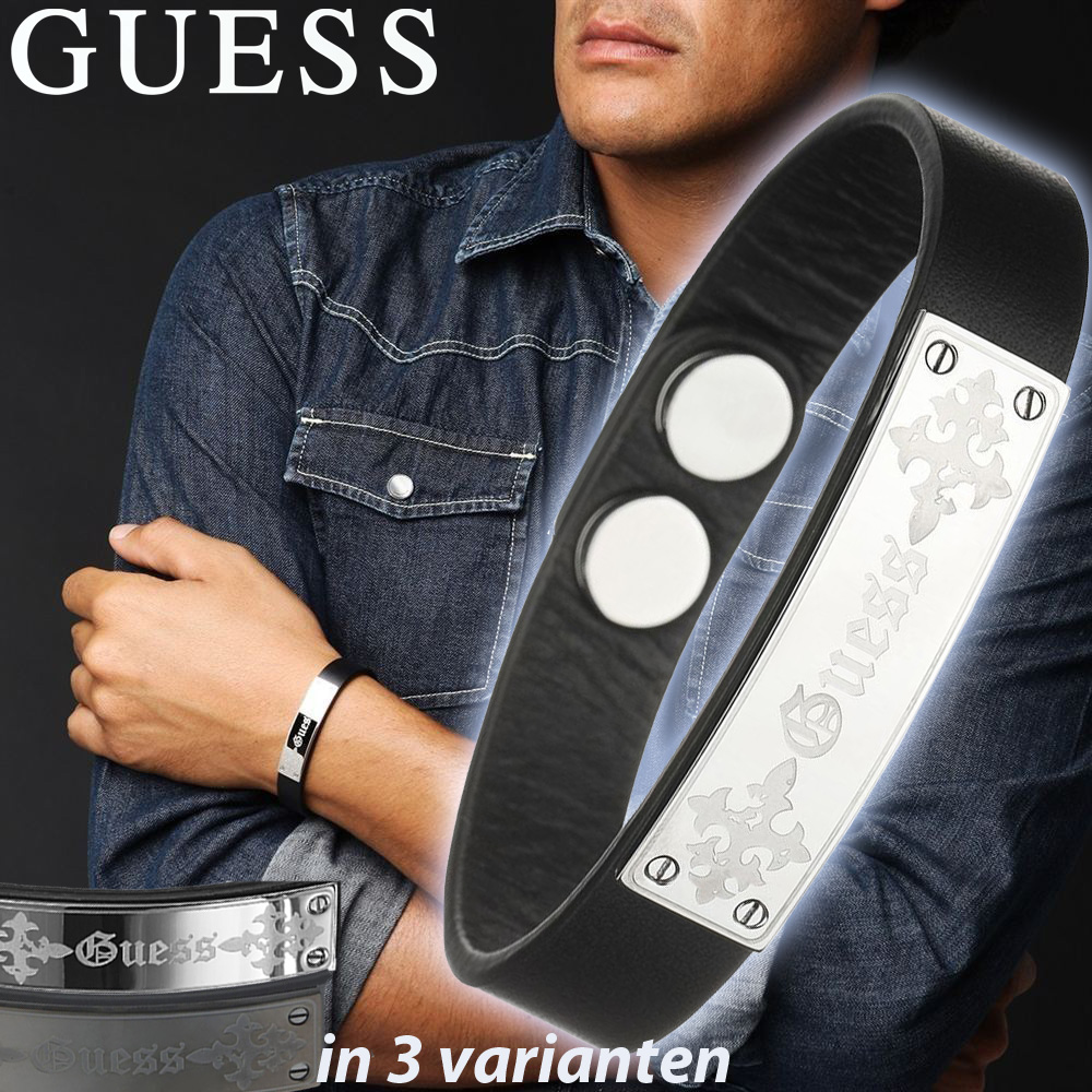 24 Deluxe - Guess Armband Van Echt Leder