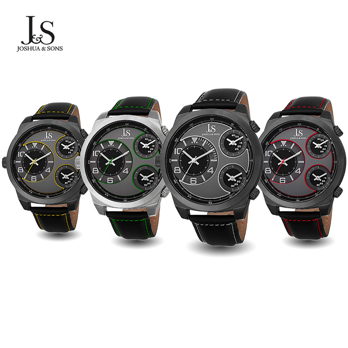24 Deluxe - Joshua & Sons Triple Time Horloge