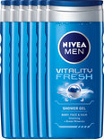 Bol.com - Nivea Men Douchegel Vitality Fresh - 6X 250 Ml - Voordeelverpakking