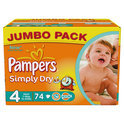 Bol.com - Pampers Simply Dry - Luiers Maat 4 - Jumbo Box 74St