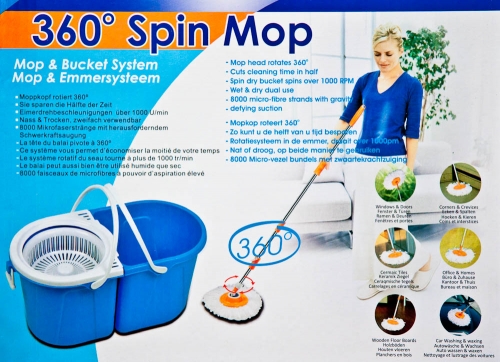 Buy This Today - 360 Graden Spin Mop. Nat En Droog Reinigingssysteem