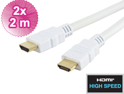 Buy This Today - Witte Hdmi 1.3 Kabels Verguld 2X 2 M