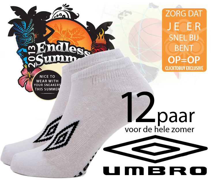Click to Buy - 12 Paar UMBRO Enkel Sokken (Wit)