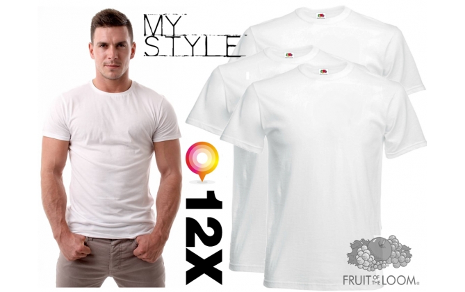 Click to Buy - 12x Fruit of the Loom White T-Shirt