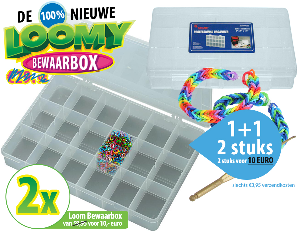 Click to Buy - 2 Stuks Opberg / Bewaarboxen (Loom)