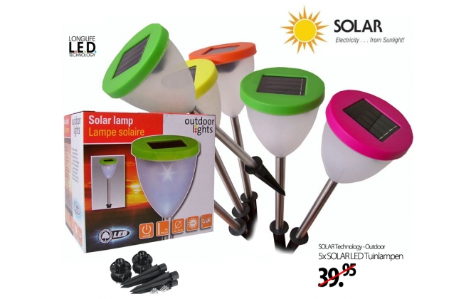 Click to Buy - 5x SOLAR LED Tuinlampen