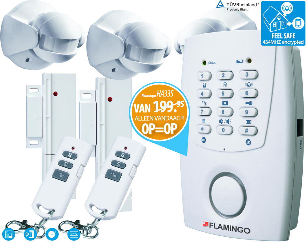 Click to Buy - Alarmsysteem Flamingo HA33S (Draadloos)