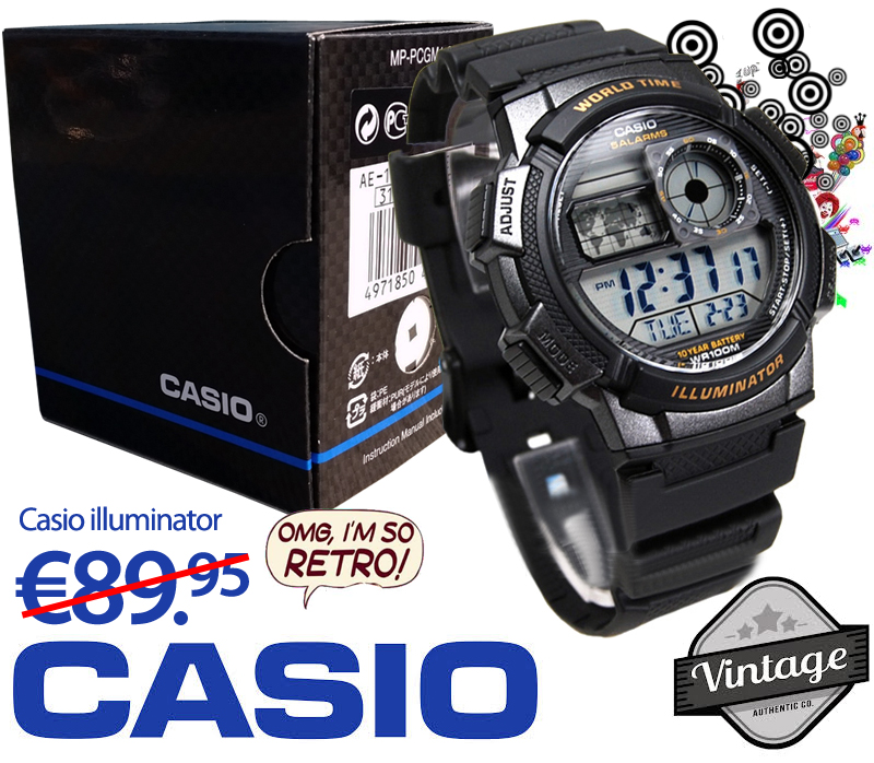 Click to Buy - Casio Uniek Retro Horloge (OP=OP!)
