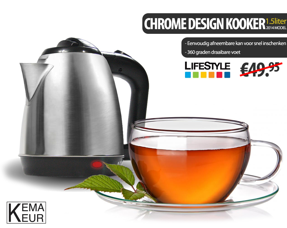 Click to Buy - Chrome Waterkoker Lifestyle 1.5Liter