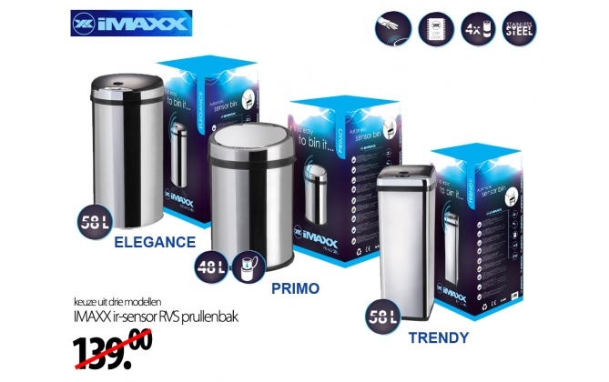 Click to Buy - IMAXX ir-Sensor RVS Prullenbak