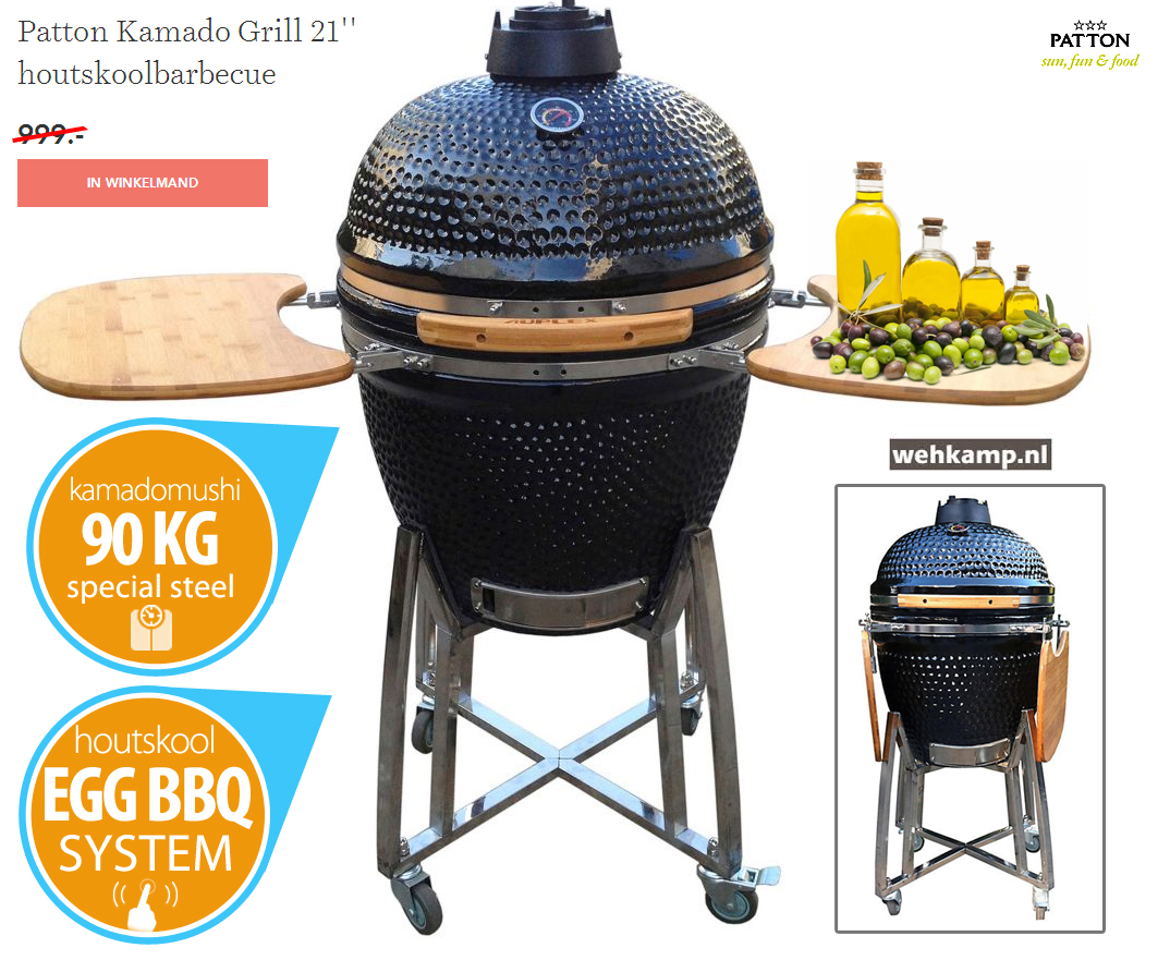 Click to Buy - Kamado Grill Egg Houtskoolbarbecue