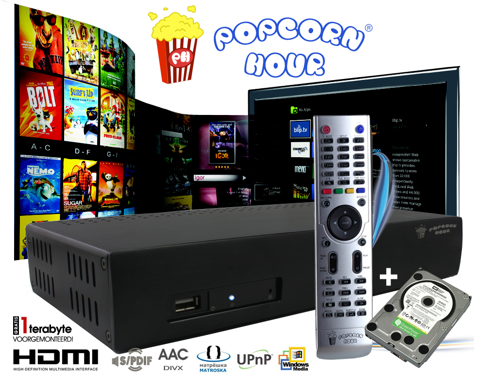 Click to Buy - Popcorn Hour A-300 Player (+optie 1TB hdd)