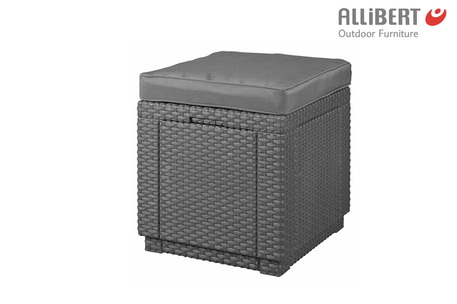 Dagknaller - Allibert Cube Antraciet Met Cool Grey Kussen