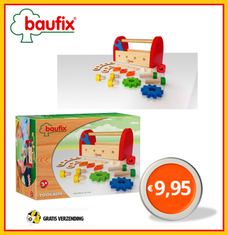 Dagknaller - Baufix Houten Constructie Speelgoed Toolbox 11100