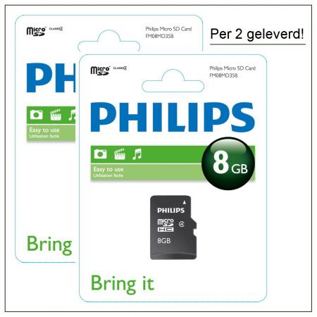 Dagknaller - Philips Micro Sd Card 8Gb - Duo Pack