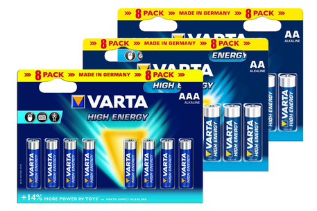 Dagknaller - Varta High Energy Batterijenpakket (16Xaa, 8Xaaa)