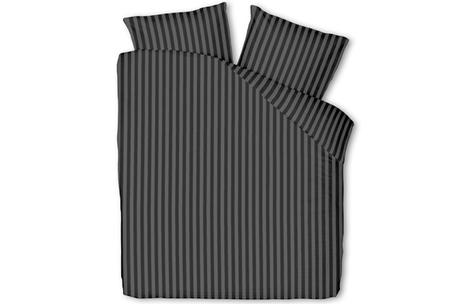 Dagknaller - Walra Dekbedovertrek Satin Stripe Black (200X200/220)