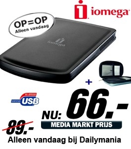 Daily Mania - Iomega select portable 500GB - Portable externe harde schijf inclusief tasje