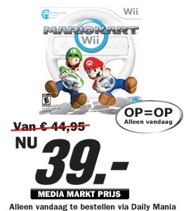 Daily Mania - Mario Kart Wii inclusief Wheel - Nintendo game