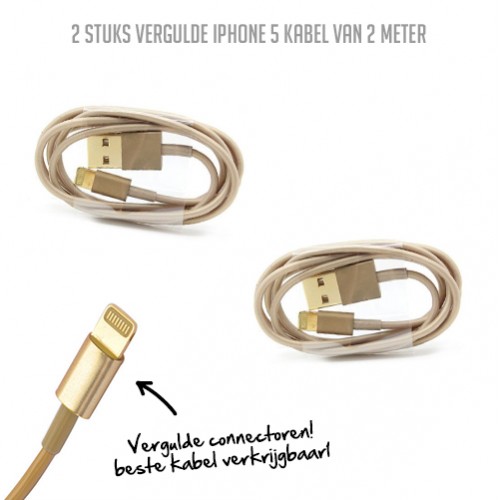 Day Dealers - 2 * 2 meter kabel iPhone 5/ 5S/ 5C (Verguld!)