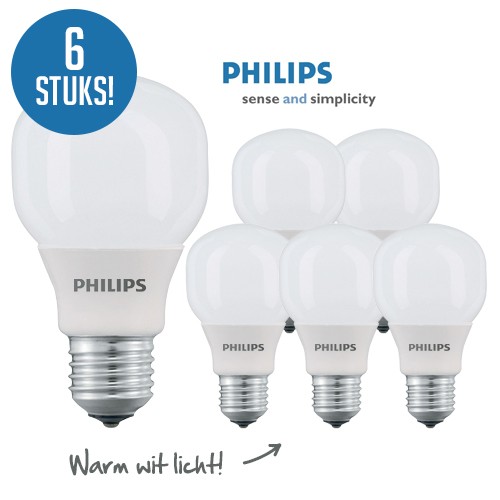 Day Dealers - 6 stuks Philips Spaarlampen (E27)
