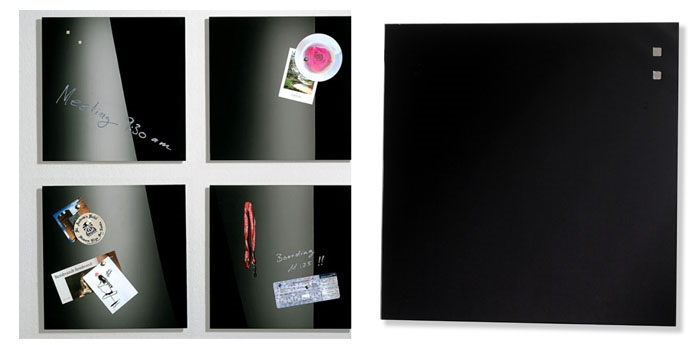 Day Dealers - Design zwart glazen Memo Bord 45 X 45 cm