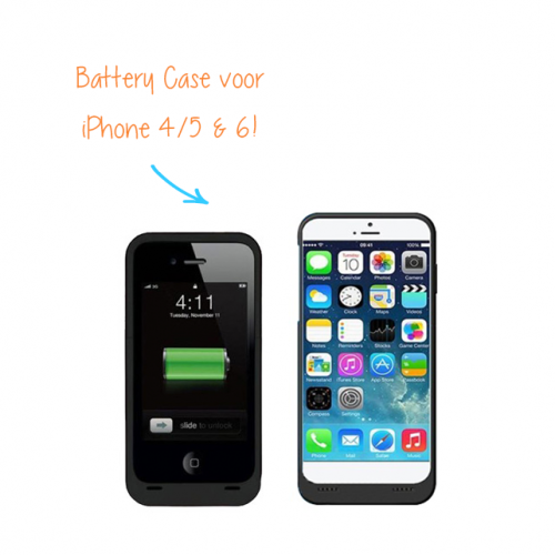 Deal Chimp - iPhone Battery Case voor iPhone 4/4S, 5/5S/5C & 6