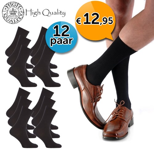 Deal Digger - 12 X Paar Hoge Kwaliteit Business Sokken Voor Maar 12,95